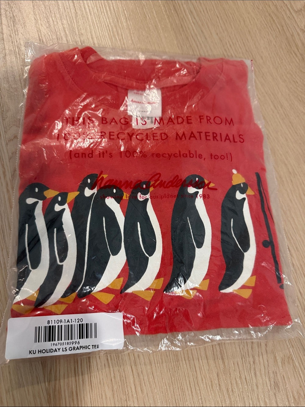 NWT Hanna Andersson penguin tee shirt size 6-7